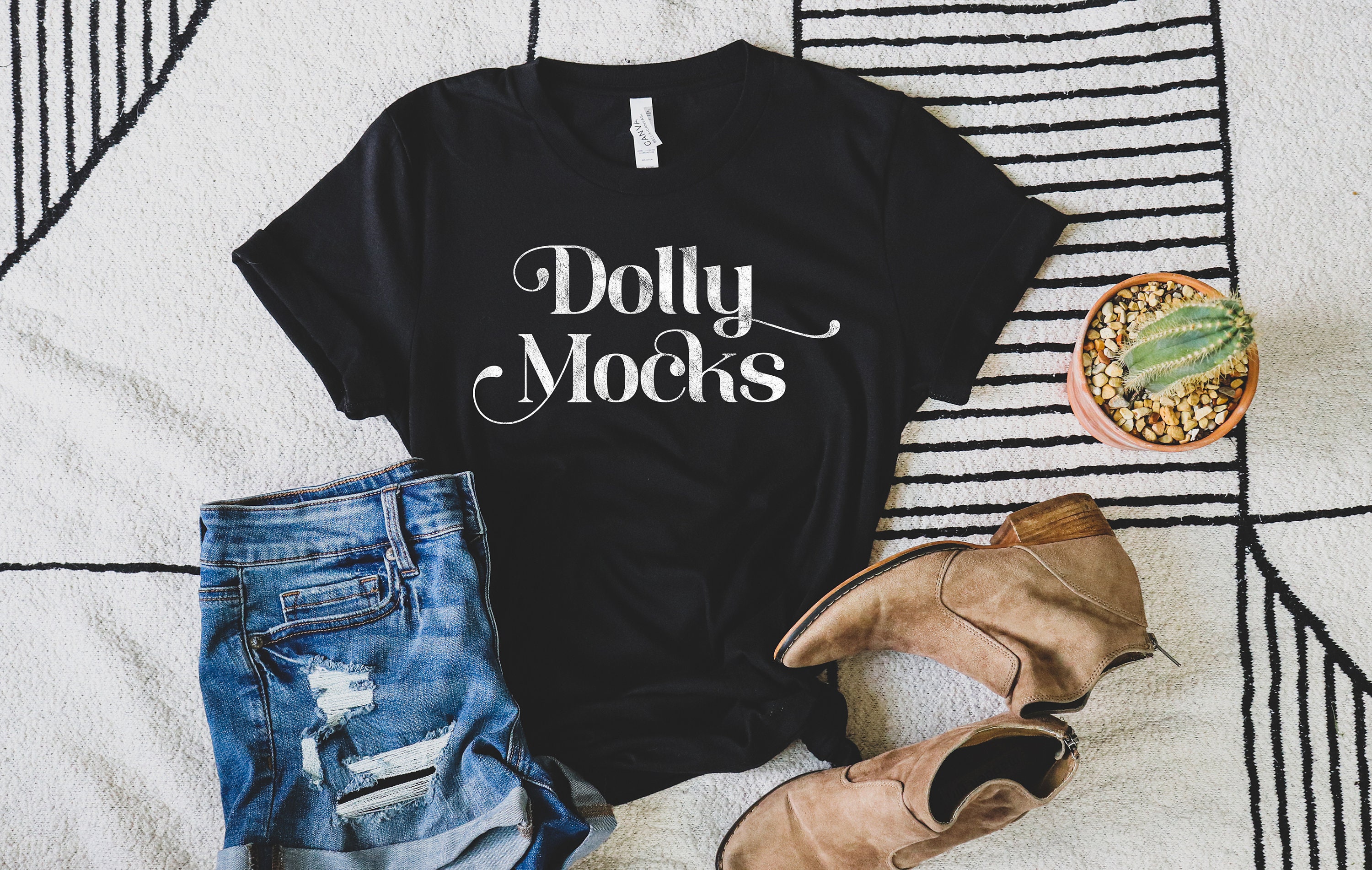 Download Bella Canvas 3001 Black T Shirt Mockup