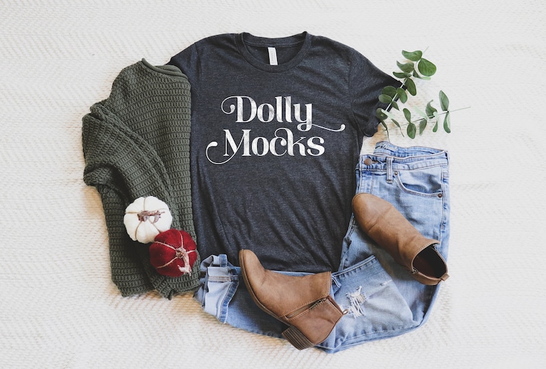 Download Bella Canvas Dark Grey Heather Mockup Fall T Shirt Mockup ...