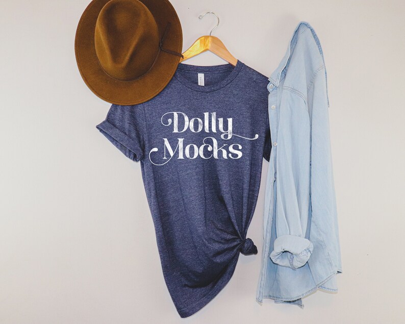 Download 3001 Bella Canvas Mockup Heather Midnight Navy Bella ...