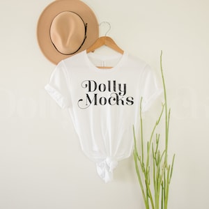 Bella Canvas 3001 Mockup | Bella Canvas White T Shirt Mockup | White T Shirt Mockup | Hanging Mockup | Tied T Shirt Mockup | 3001 White