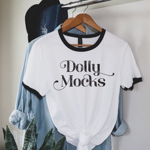 Ringer Tee Mockup | White Ringer Tee Mockup | Anvil 988AN Mockup | Ringer TShirt Mockup