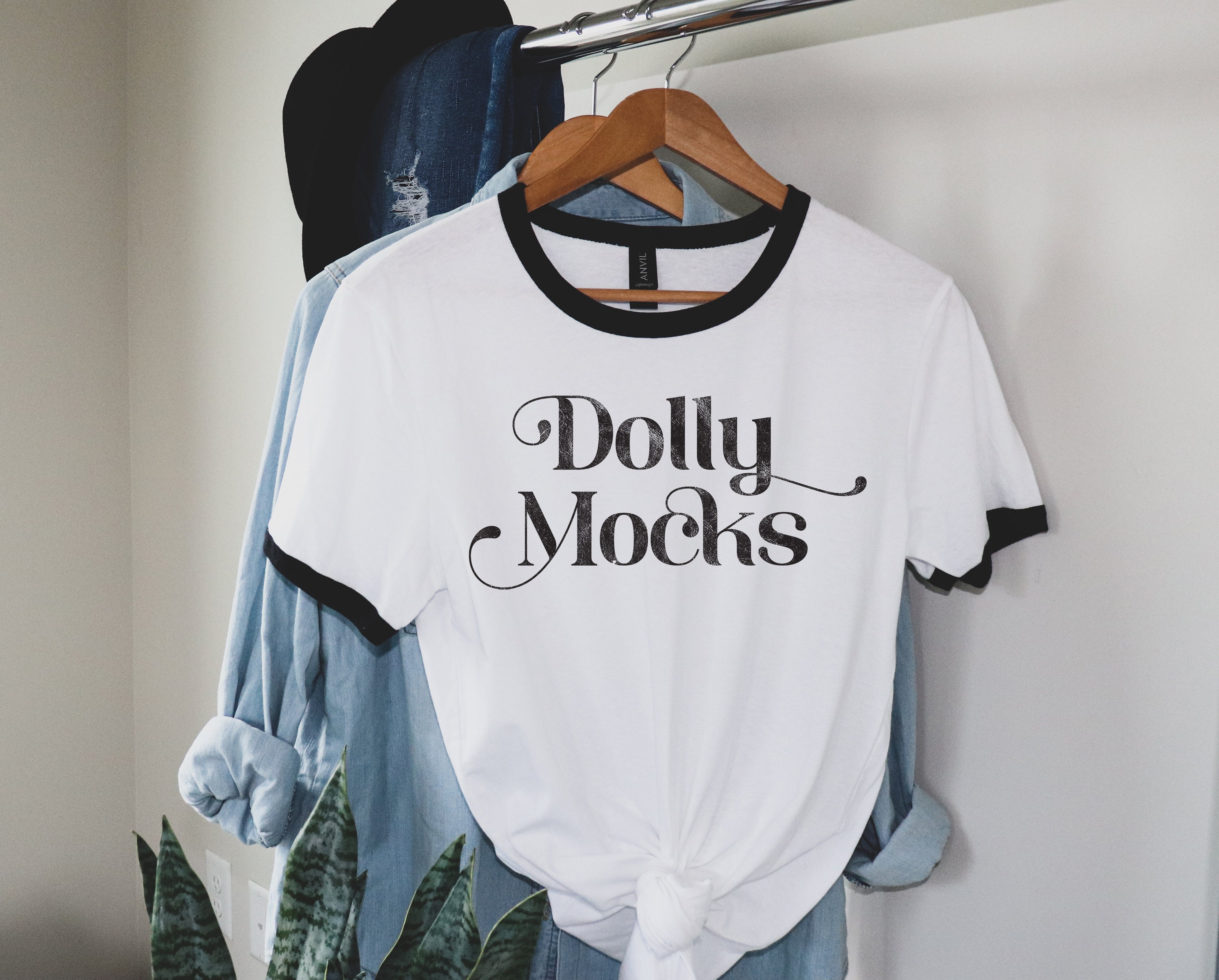 Download Ringer Tee Mockup White Ringer Tee Mockup Anvil 988AN | Etsy