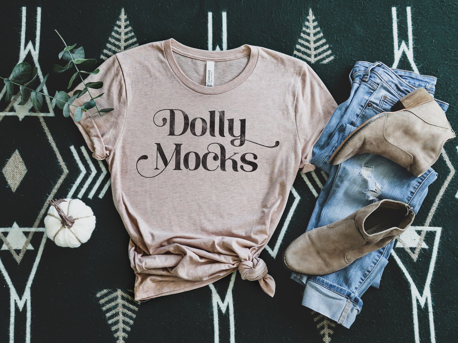 Download Fall T Shirt Mockup Heather Prism Peach 3001 Bella Canvas ...