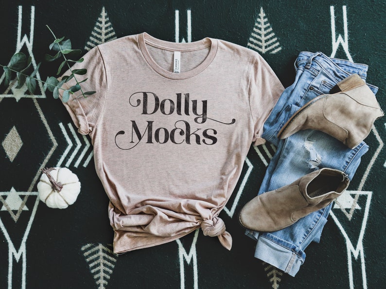 Fall T Shirt Mockup Heather Prism Peach 3001 Bella Canvas ...