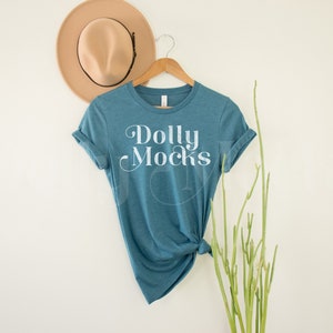 Bella Canvas 3001 Heather Deep Teal Mockup | Bella Canvas 3001 Mockup | Heather Deep Teal 3001CVC | Hanging Shirt Mockup | Boho Mockup