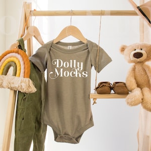 Bella Canvas 100B Heather Stone Mockup | Boho Mockup | Bella Canvas Baby Mockup | Baby Bodysuit Mockup  | Hanging Mockup | 100B Mockup
