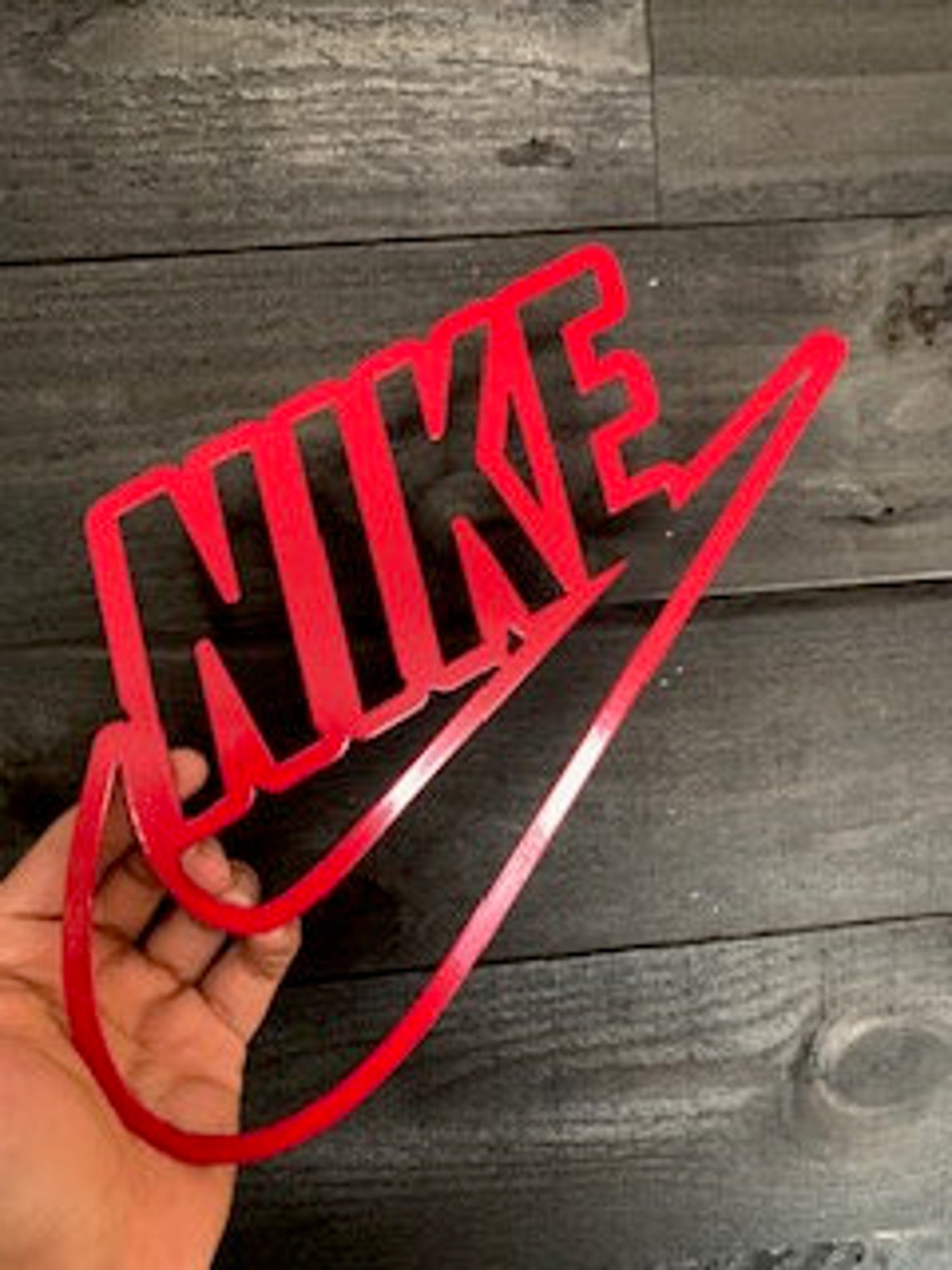 Nike Logo Metal Sign Sneaker Head Room Nike Wall Decor Etsy