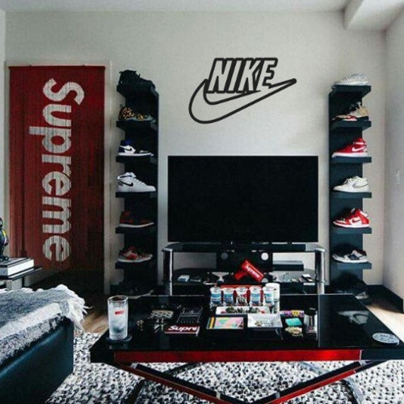 Nike Logo Metal Sign Sneaker Head Room Nike Wall Decor | Etsy