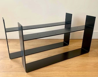 Pieds de table en métal (lot de 2), pour table basse moderne, acier plat sur mesure - 35 cm