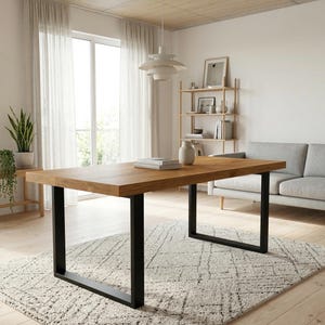 Rectangular Metal Dining Table Legs – Set of 2 – Steel Table Legs – Modern Industrial Design – 71 cm