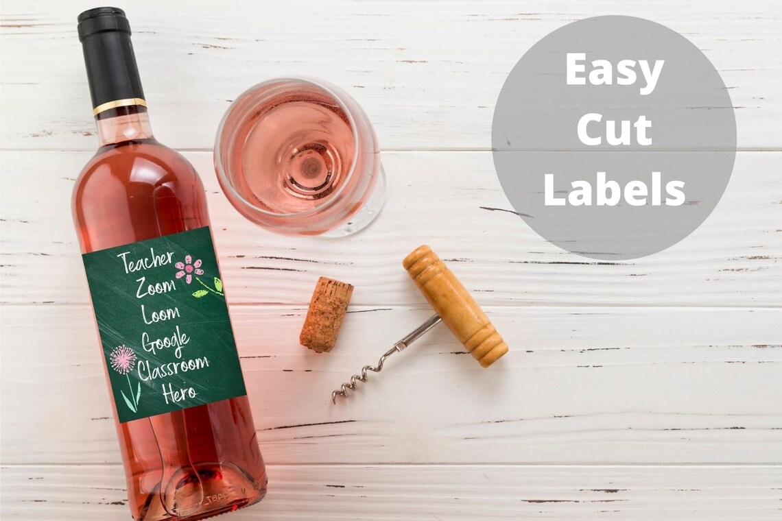 virtual teaching wine labels printable remote school year