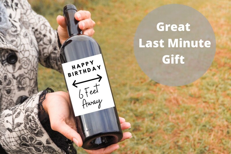 funny quarantine birthday wine bottle label printable social etsy