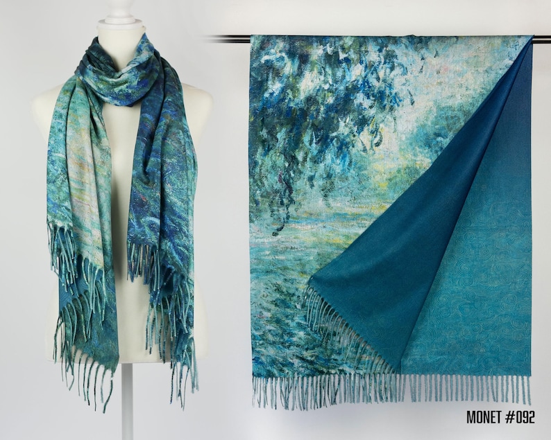 Floral Garden Winter Shawl Multicolor Botanical Woman Scarf Pashmina Feel Blanket Scarves Birthday Christmas Gift for Her #017 image 16