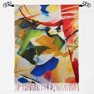 Painting with Green Center by Wassily Kandinsky Cashmere Wool Feel Winter Shawl Blanket Scarf Colorful Fine Art Christmas Gift