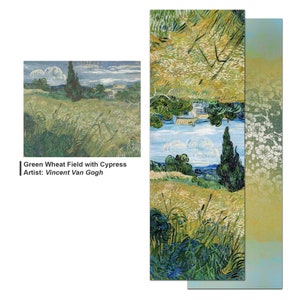 Van Gogh Green Wheat Field with Cypress Fine Art Landscape Shawl Artistic Blanket Scarves Pashmina Cashmere-like Scarf for Women image 2