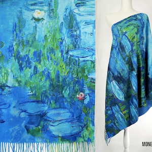 Floral Garden Winter Shawl Multicolor Botanical Woman Scarf Pashmina Feel Blanket Scarves Birthday Christmas Gift for Her #017 image 15