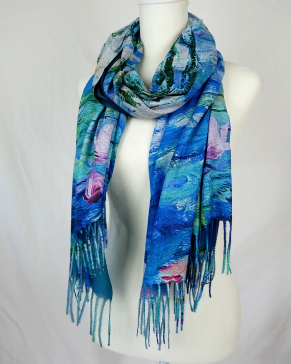Gradient Color Water Pattern Cashmere Scarf