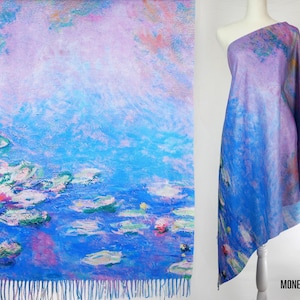 Floral Garden Winter Shawl Multicolor Botanical Woman Scarf Pashmina Feel Blanket Scarves Birthday Christmas Gift for Her #017 image 13