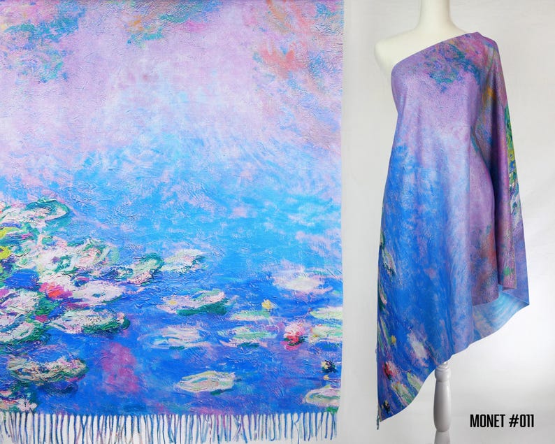 Floral Garden Winter Shawl Multicolor Botanical Woman Scarf Pashmina Feel Blanket Scarves Birthday Christmas Gift for Her #017 image 13