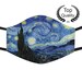 FREE FILTER Starry Night Face Mask, Artistic Face Covering Patterns, Washable and Reusable Face Mask with Filter Pocket 