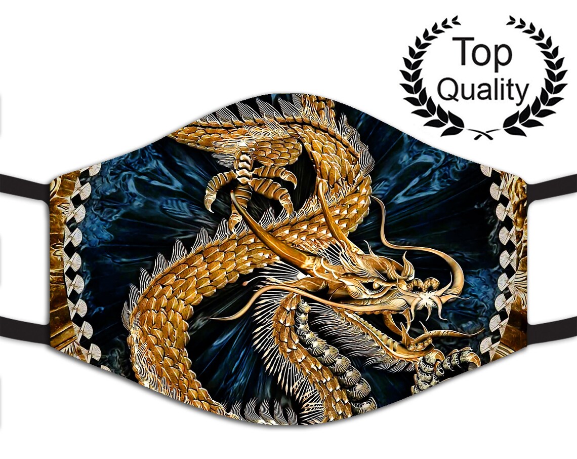 Artistic Dragon Face Mask AsianInspired Face Covering Etsy