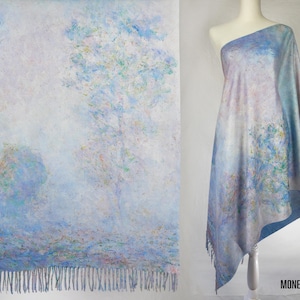 Floral Garden Winter Shawl Multicolor Botanical Woman Scarf Pashmina Feel Blanket Scarves Birthday Christmas Gift for Her #017 image 12
