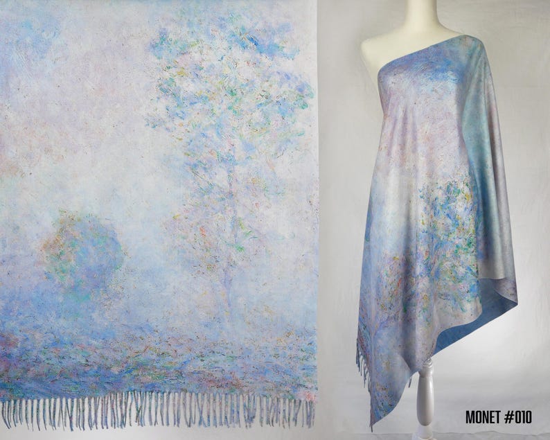 Floral Garden Winter Shawl Multicolor Botanical Woman Scarf Pashmina Feel Blanket Scarves Birthday Christmas Gift for Her #017 image 12