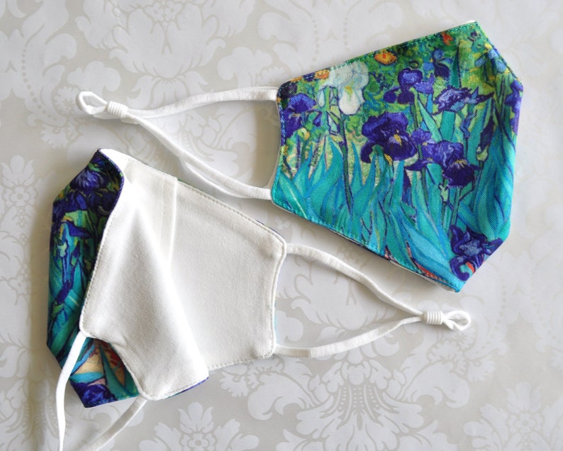 FREE FILTER Van Gogh Blue Irises Flowers Fine Art Mask Etsy