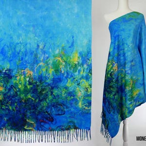 Floral Garden Winter Shawl Multicolor Botanical Woman Scarf Pashmina Feel Blanket Scarves Birthday Christmas Gift for Her #017 image 14