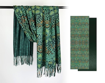 Cadeau pour elle, impression de papier peint fine art William Morris, châle dégradé