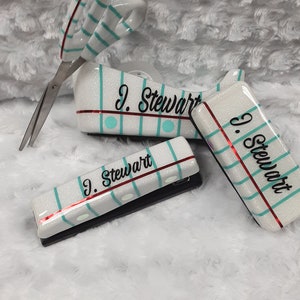 Glitter Desk Set, Paper Style Stationary Office Supplies, Stapler, Pen, Scissors, Letter Opener, Tape Dispenser, Teacher/Office Desk Set