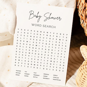 以下が含まれることがあります： 白黒の印刷可能なベビーシャワーの単語検索ゲーム。見つける単語は次のとおりです。おしゃぶり、おもちゃ、遊ぶ、おくるみ、くすくす笑う、お母さん、赤ちゃん、保育園、おむつ、妊娠、ロンパース、ベビーカー、哺乳瓶、母性、小児科医。