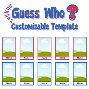 Benutzerdefinierte Guess Who-Vorlage | Druckvorlage Guess Who Spiel | DIY Gues Who | Auf Leinwand bearbeiten | Gues Who Klassisches Spiel