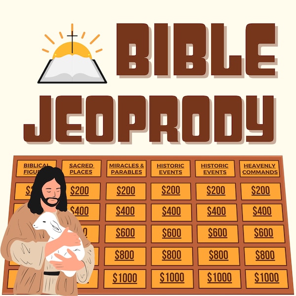 Bible Jeoprody Powerpoint Template Vol 1. | Host Your Own Game Show | Jeoprody Template | Virtual Game| Party Game | Holiday Game