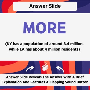 More Or Less Trivia Game | PowerPoint Game | Pub Quiz | Bar Trivia | Family & Party Game | Virtual Quiz Night | Fun Game Night | Party Games image 6