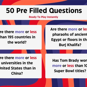 More Or Less Trivia Game | PowerPoint Game | Pub Quiz | Bar Trivia | Family & Party Game | Virtual Quiz Night | Fun Game Night | Party Games image 4