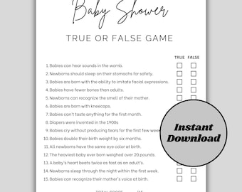 Baby Shower True Or False Game | Printable Baby Shower Games | Baby Words Game | Baby Scramble Games | Word Scramble Baby Shower Game