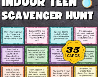 Ultimate Indoor Scavenger Hunt Game for Teens and Tweens - Fun, Interactive, Customizable and Reusable PDF Download