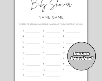 Baby Shower Name Game | Printable Baby Shower Games | Baby Words Game | Baby Scramble Games | Word Scramble Baby Shower Game