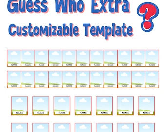 Custom Guess Who Template | Electronic 2008 Guess Who Game | Printable Guess Who Game | DIY Guess Who | Edit On Canva