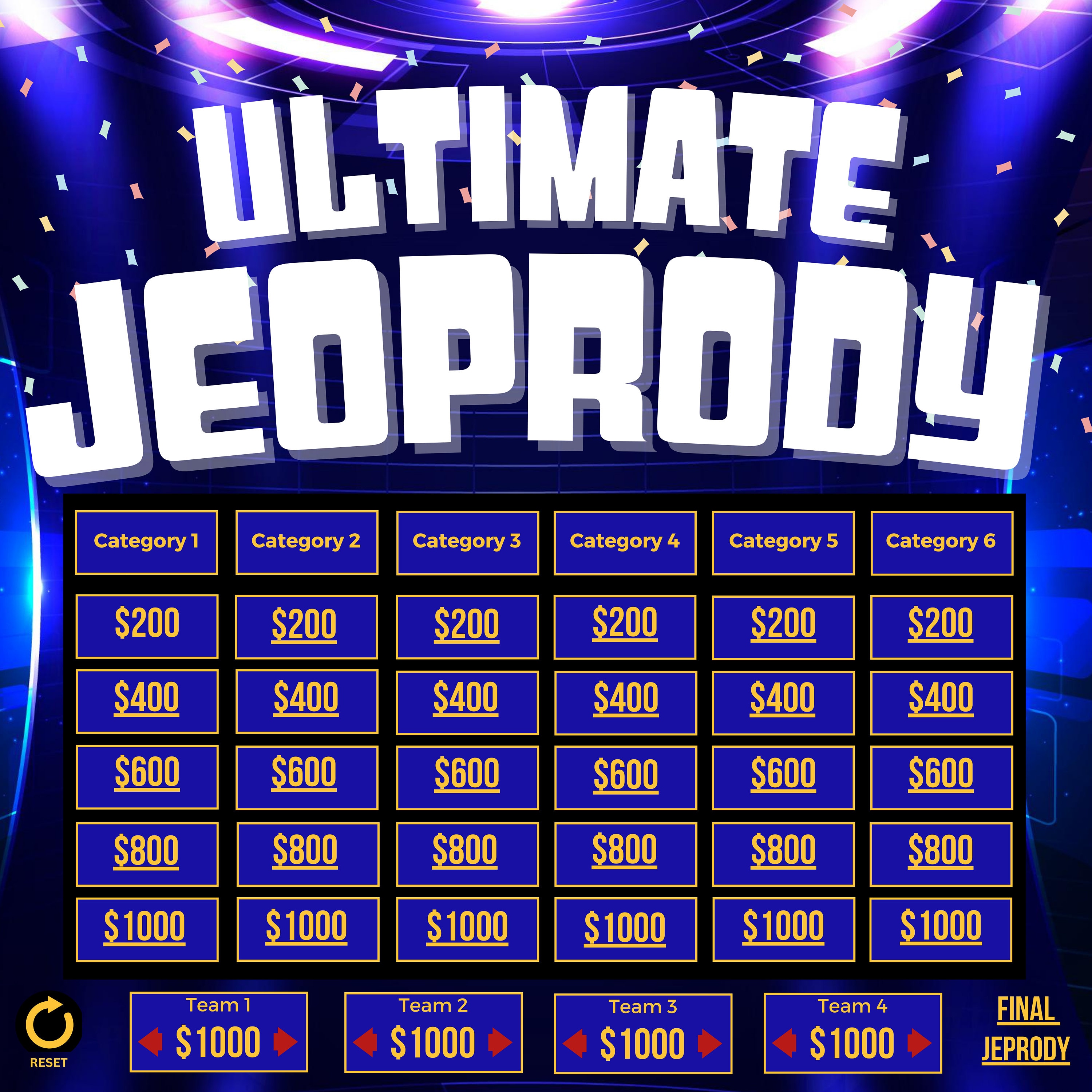 Jeopardy Game Template Powerpoint Jeopardy Game Template Powerpoint