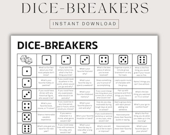 Dicebreakers: The Ultimate Icebreaker Game | Icebreaker Game | Printable Icebreaker | Office Party Game | Icebreak | Icebreakers Games