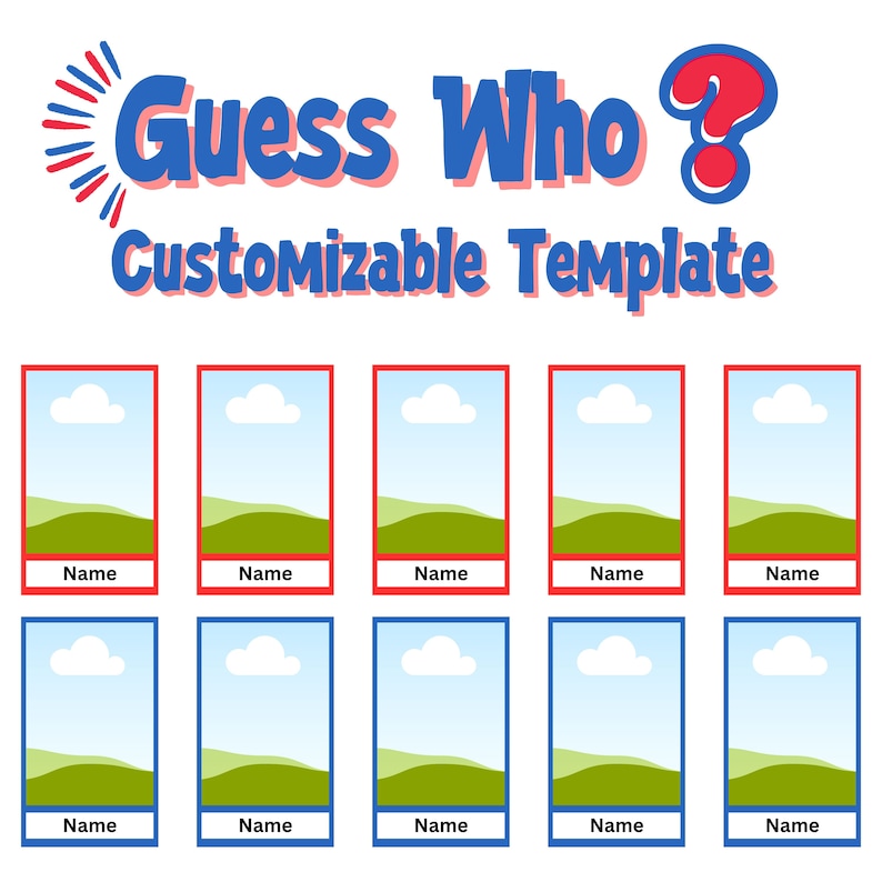 Custom Guess Who Template Printable Guess Who Game DIY Guess Who Custom Guess Who Template Printable Guess Who Game DIY Guess Who