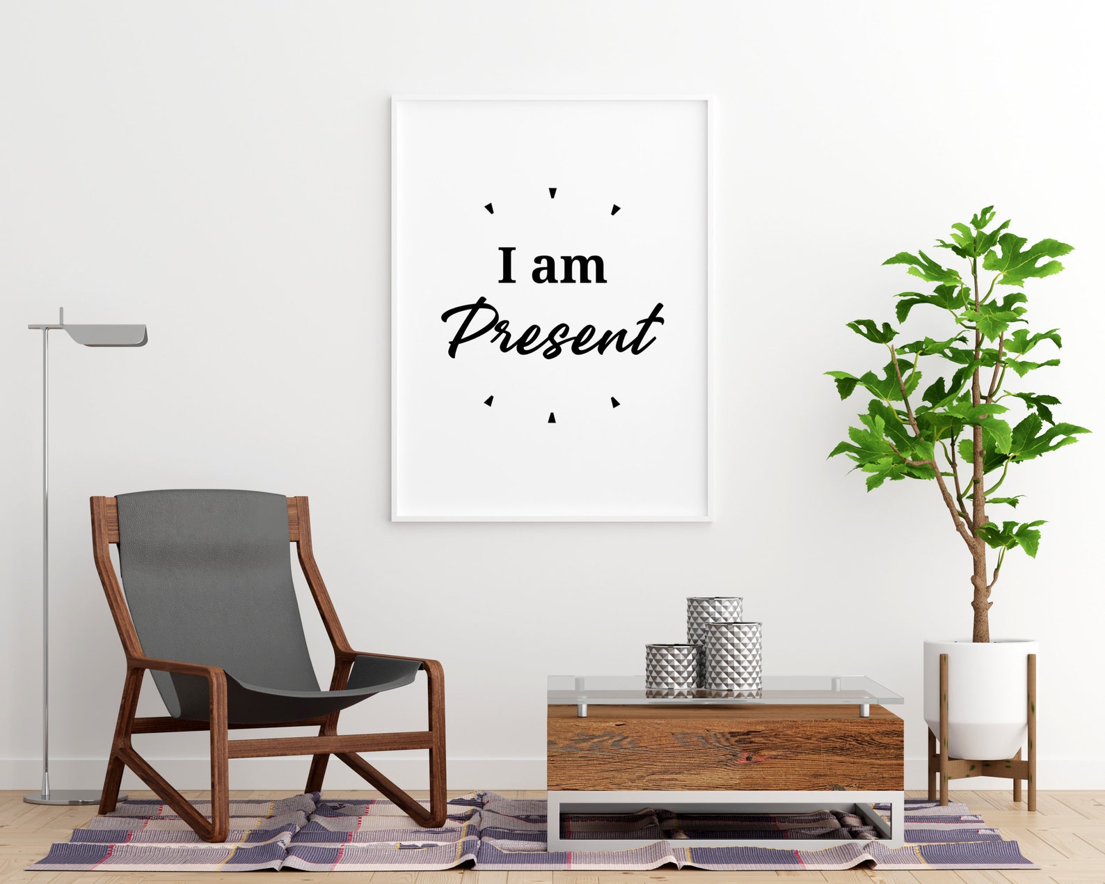 I Am Present Printable Décor Wall Art Print Minimal | Etsy