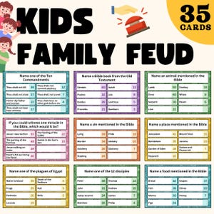 Plantilla de juego de Family Feud para niños / Juegos para fiestas de cumpleaños / Juego de trivia de Family Feud / Cuestionario familiar / Trivia familiar / Juegos para niños / Cumpleaños