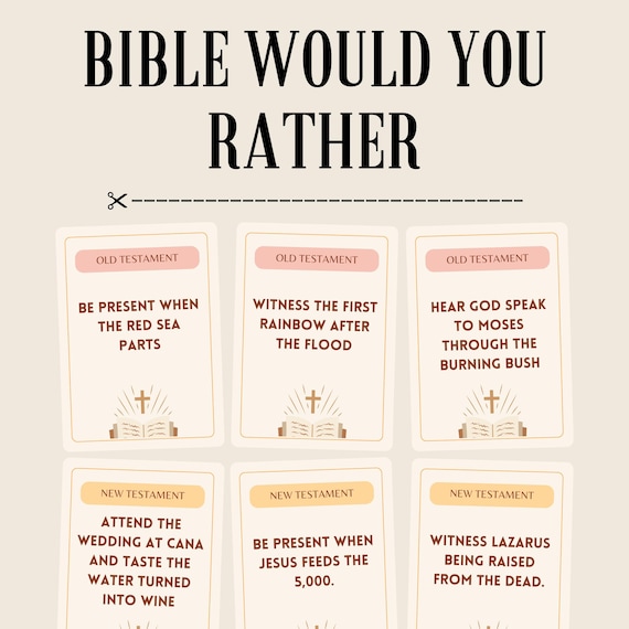 Bible-Themed Would You Rather Game | Old Testament vs. New Testament | Printable Fun for Families, Youth Groups, and Sunday School