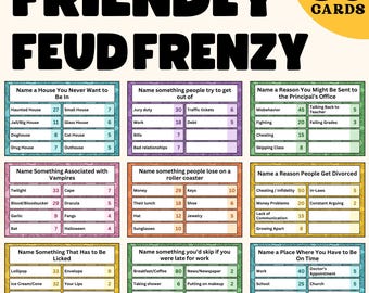 Friendly Feud Game Template | Printable Fun for Parties & Events | Family Feud Trivia Game | Family Quiz | Family Trivia