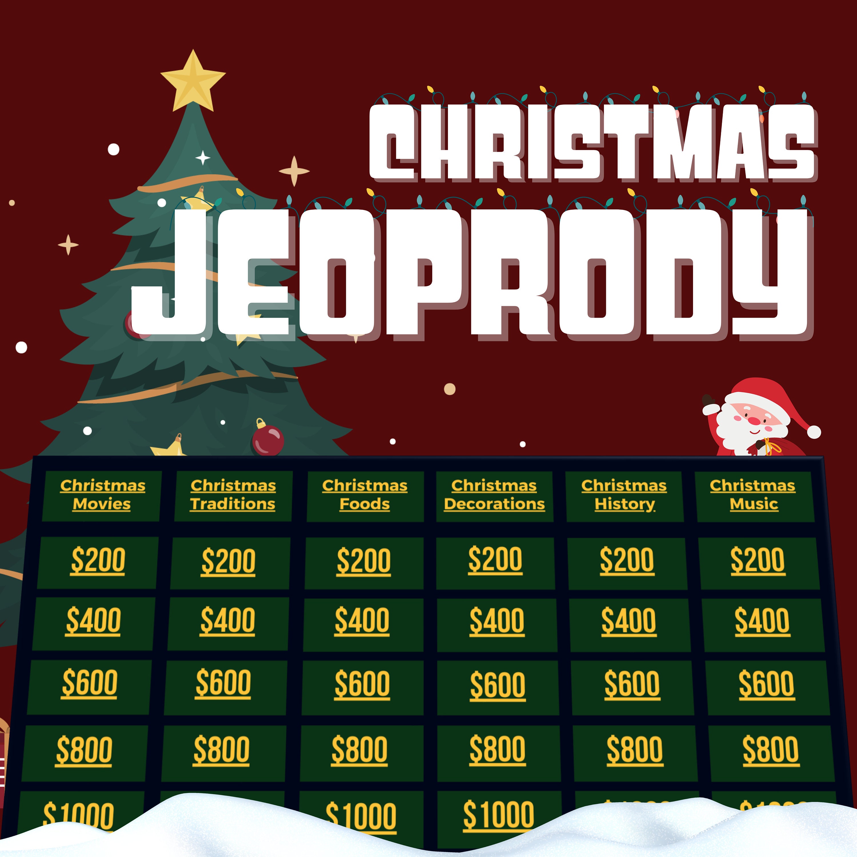 Christmas Jeopardy Template Host Your Own Game Show Powerpoint Game Christmas Jeopardy Template Host Your Own Game Show Powerpoint Game