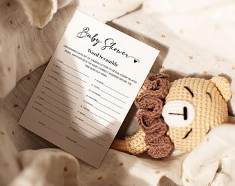 Baby Shower Word Scramble | Printable Baby Shower Games | Baby Shower Party Game    | Baby Scramble Games | Word Scramble Baby Shower Game