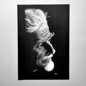 M. C. Escher. Original Portrait Zeichnung Unikat